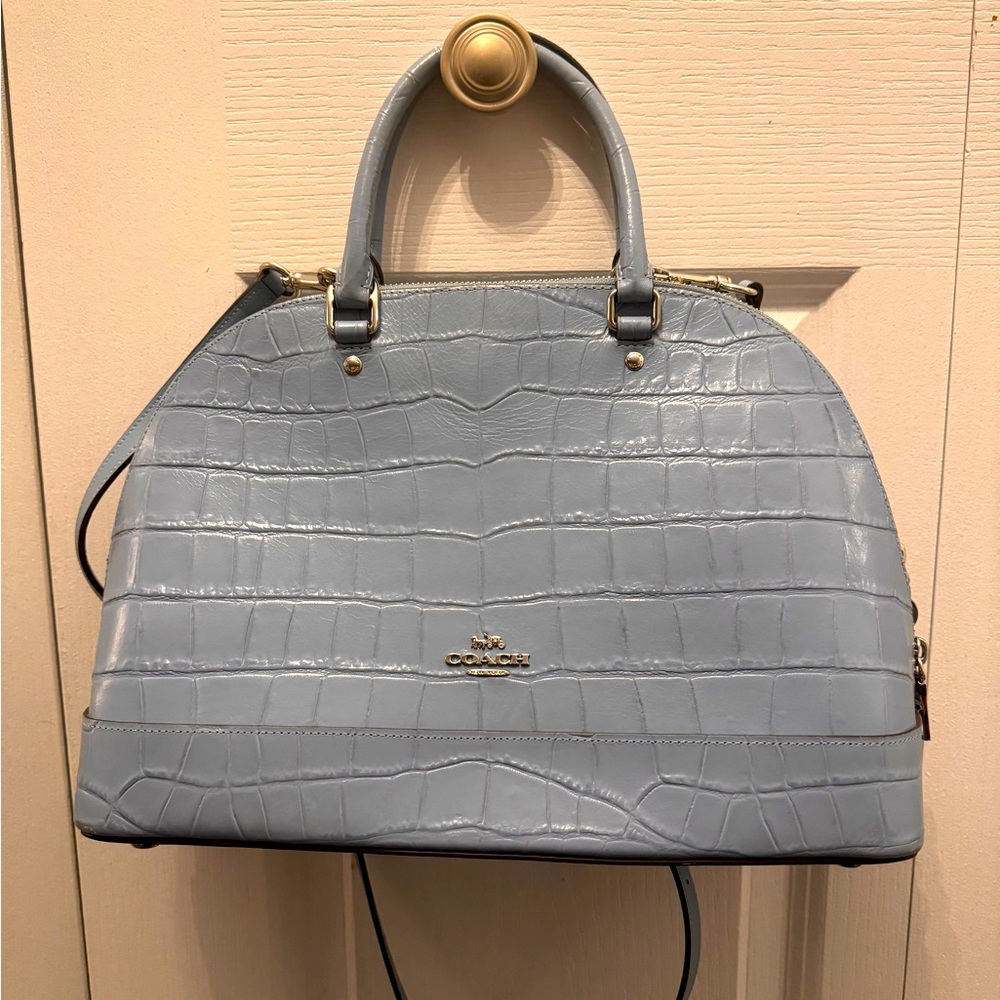 Coach Sierra Crocodile Embossed Satchel